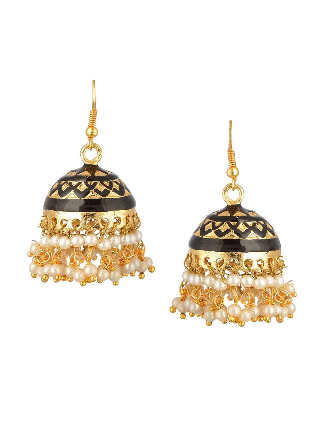 

Kshitij Jewels Black Contemporary Jhumkas Earrings