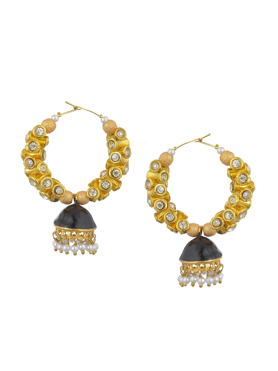 

Kshitij Jewels Black Contemporary Jhumkas Earrings