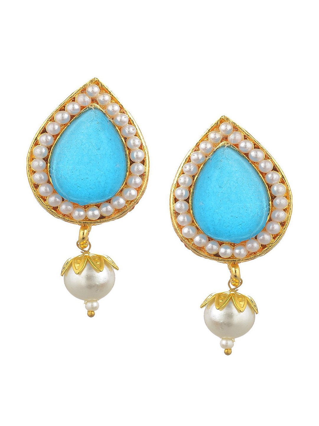 

Kshitij Jewels Blue Gold Plated Contemporary Drop Earrings