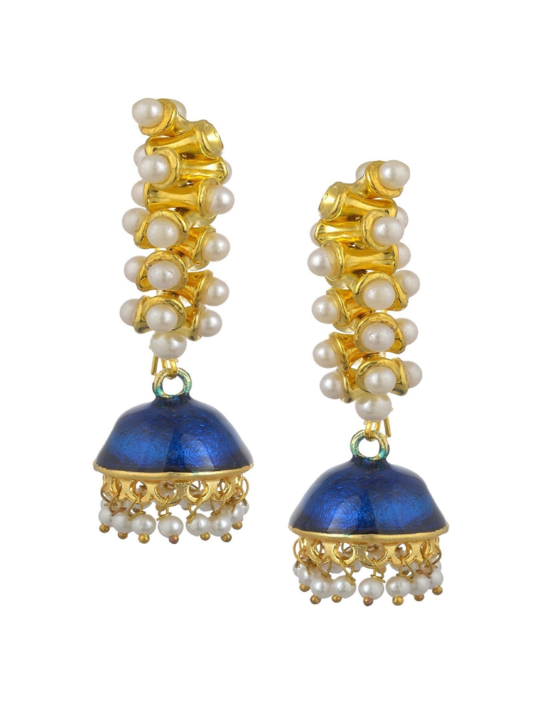 

Kshitij Jewels Blue Contemporary Gold-Plated Drop Earrings