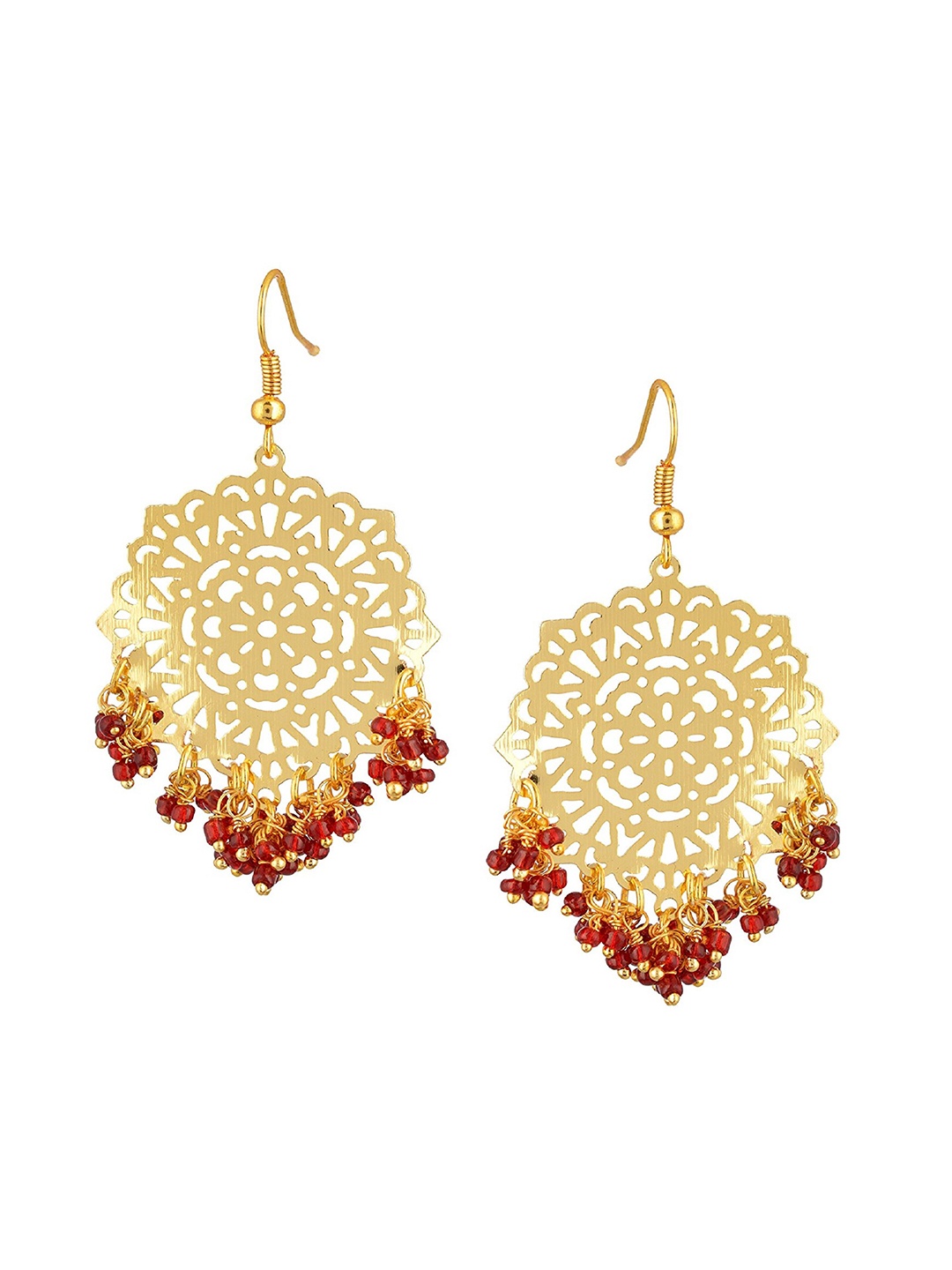

Kshitij Jewels Maroon Floral Drop Earrings