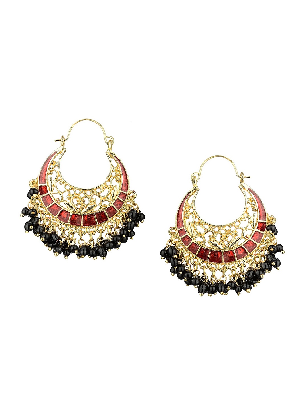 

Kshitij Jewels Multicoloured Crescent Shaped Chandbalis Earrings, Multi