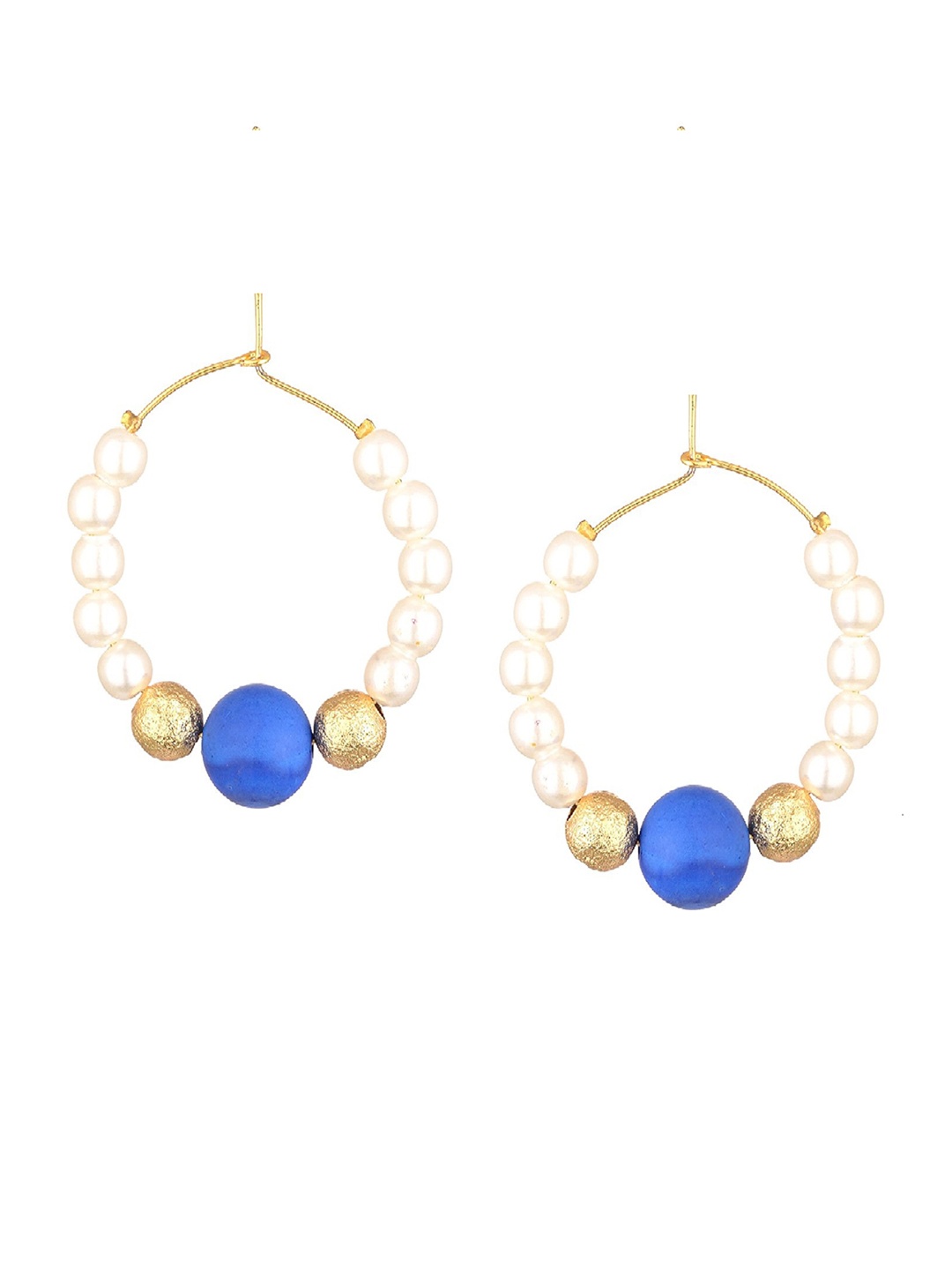 

Kshitij Jewels Blue Contemporary Hoop Earrings