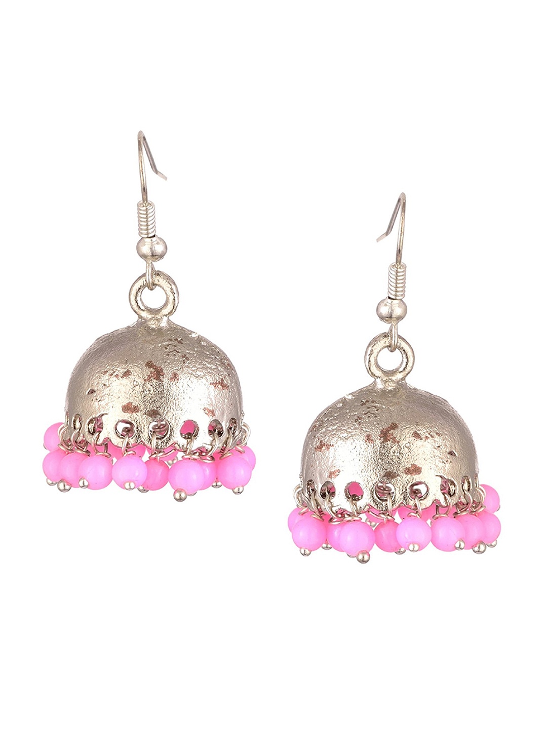

Kshitij Jewels Pink Contemporary Jhumkas Earrings