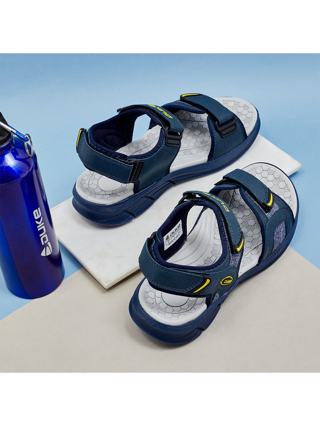 

Duke Men Navy Blue & White Comfort Sandals