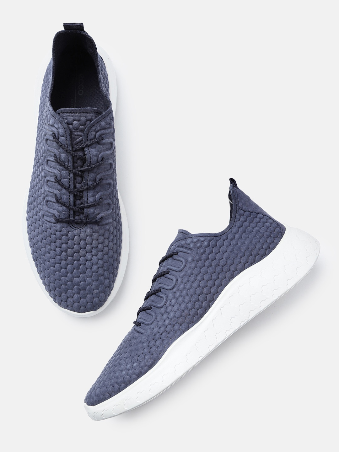 

Ecco Mens Athleisure Night Sky Leather Regular Sneakers, Blue
