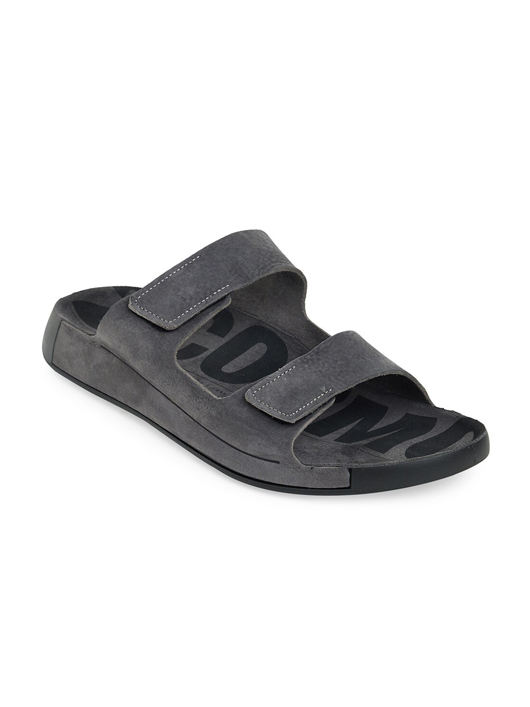 

ECCO Men Grey & Black Scandinavian Spirit Leather Comfort Sandals