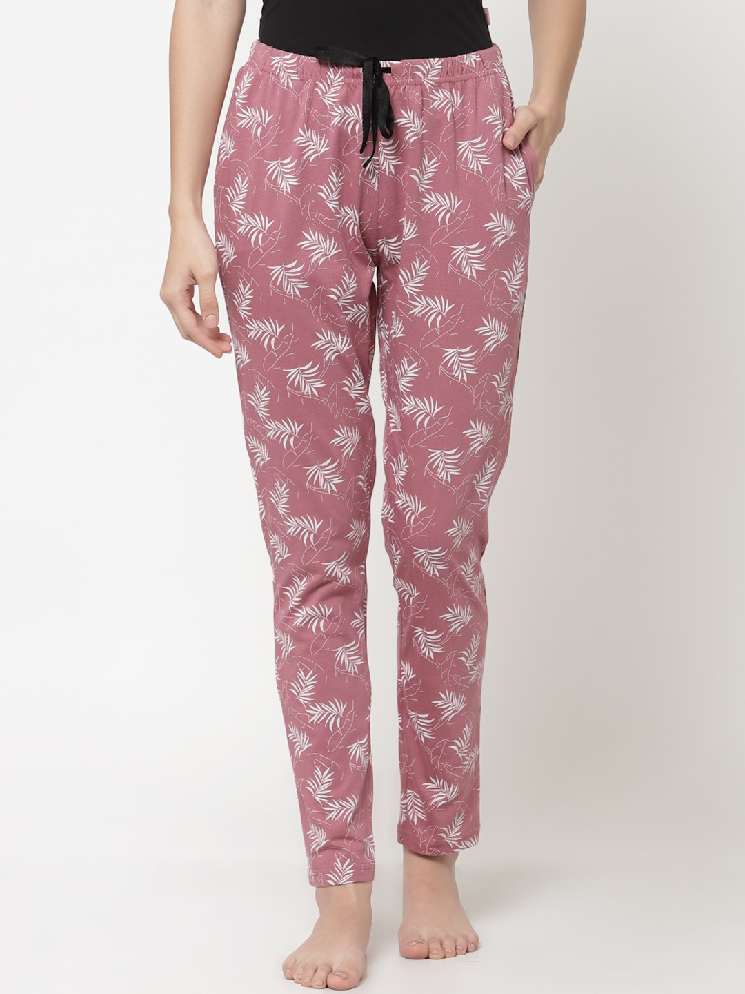 

Sweet Dreams Women Pink Printed Cotton Lounge Pants
