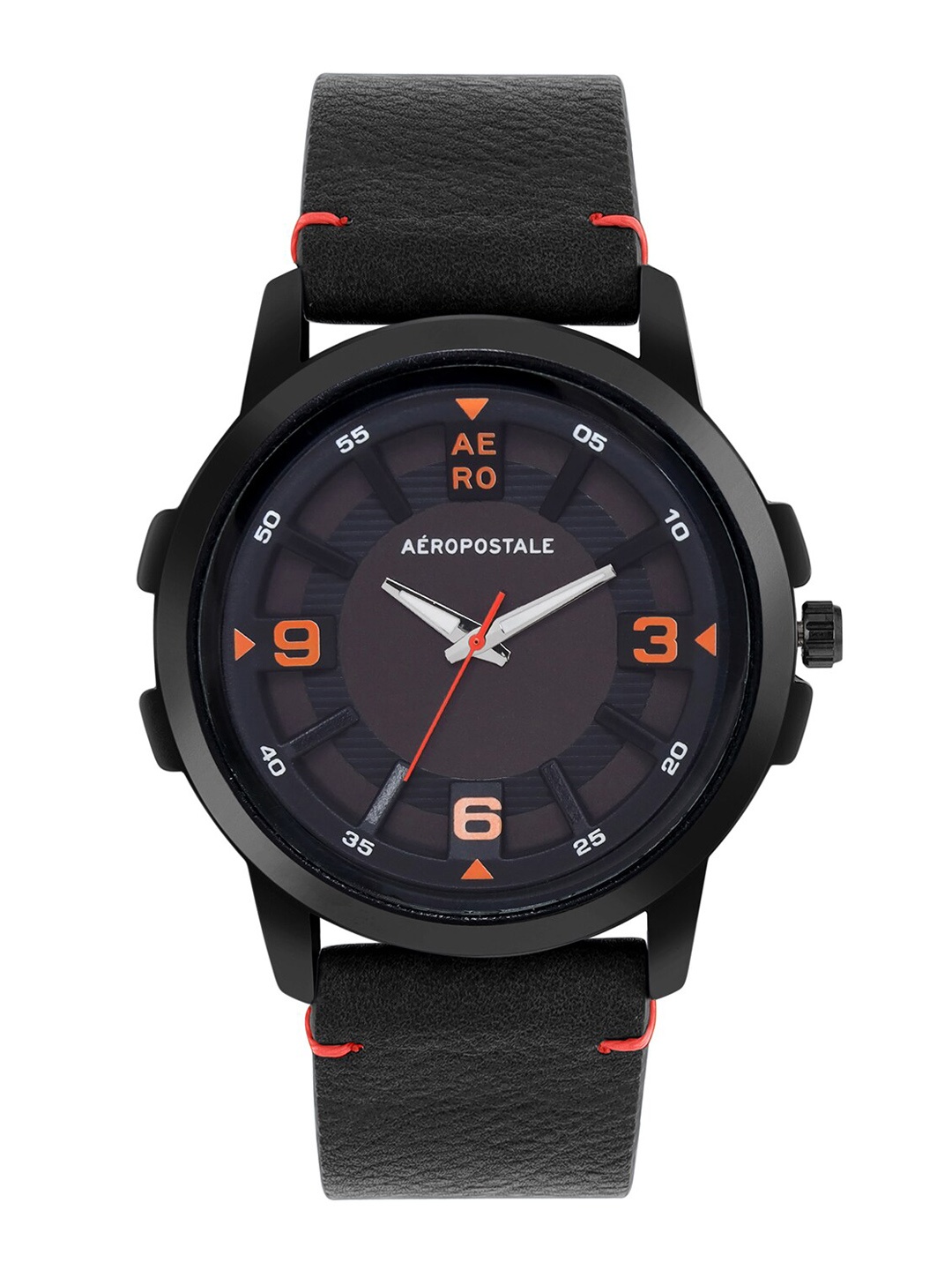 

Aeropostale Men Black Dial & Black Straps Analogue Watch AERO_AW_A6-2_BLK