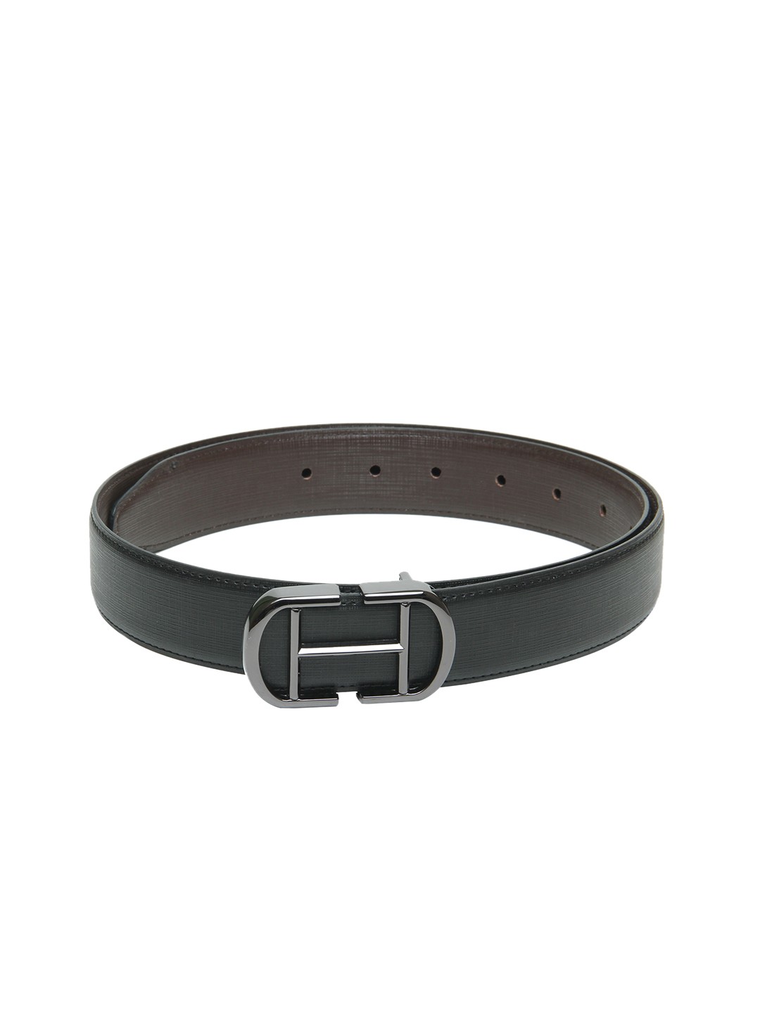 

Calvadoss Men Black Textured PU Belt