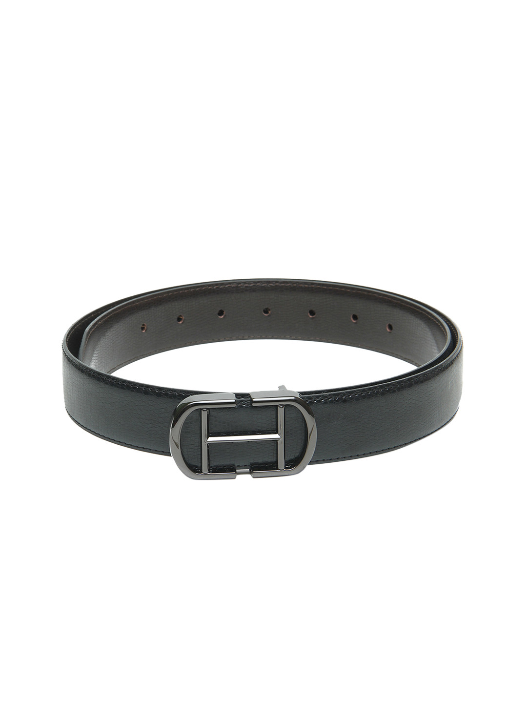 

Calvadoss Men Black Textured PU Belt