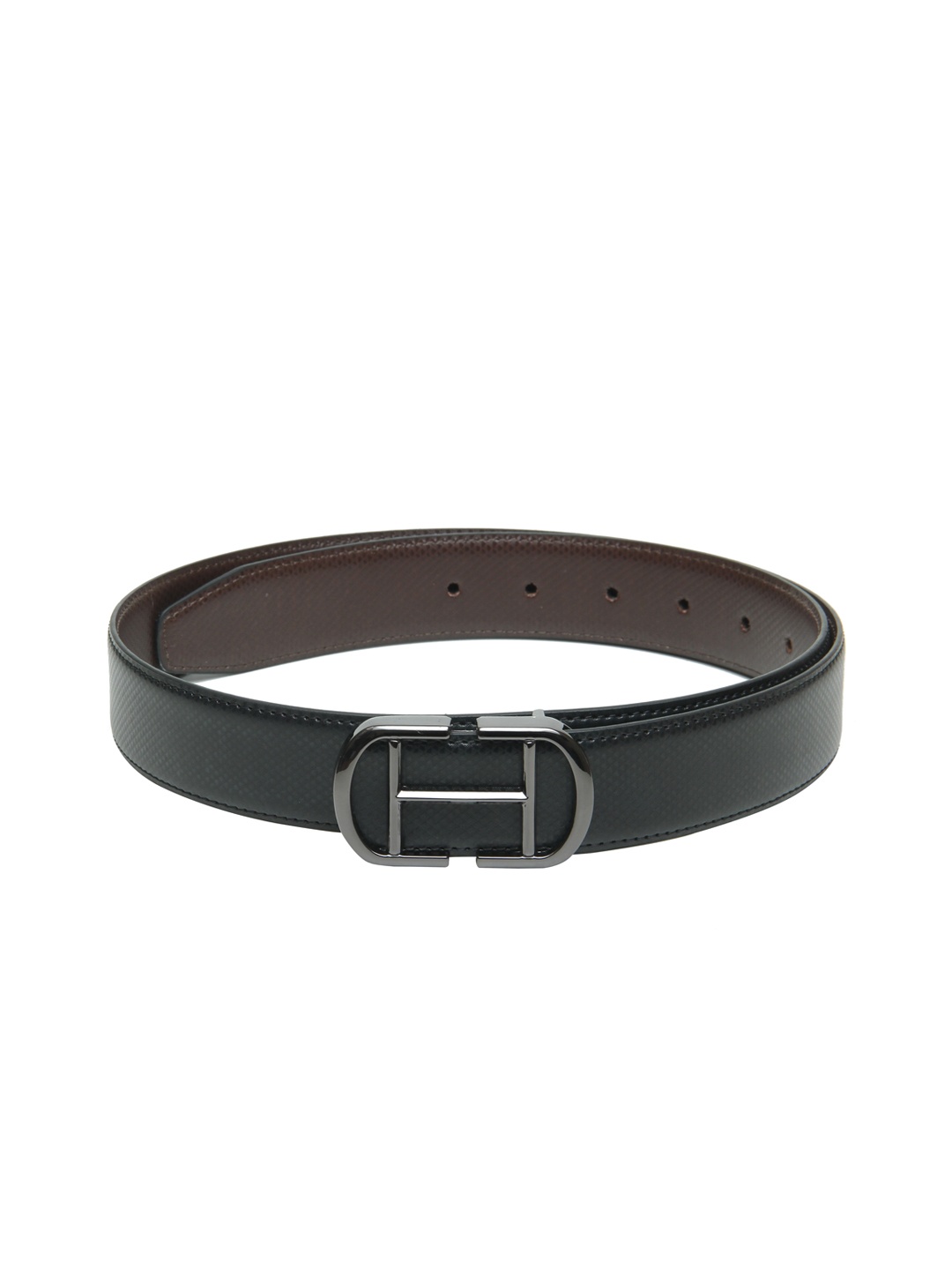 

Calvadoss Men Black Textured PU Belt
