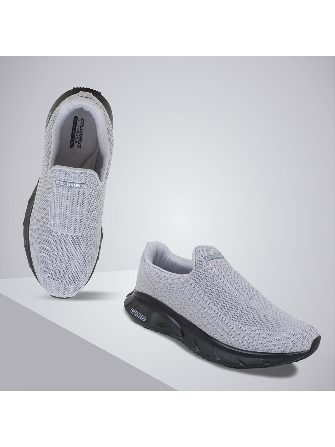 

Columbus Men Grey Mesh Running Shoes