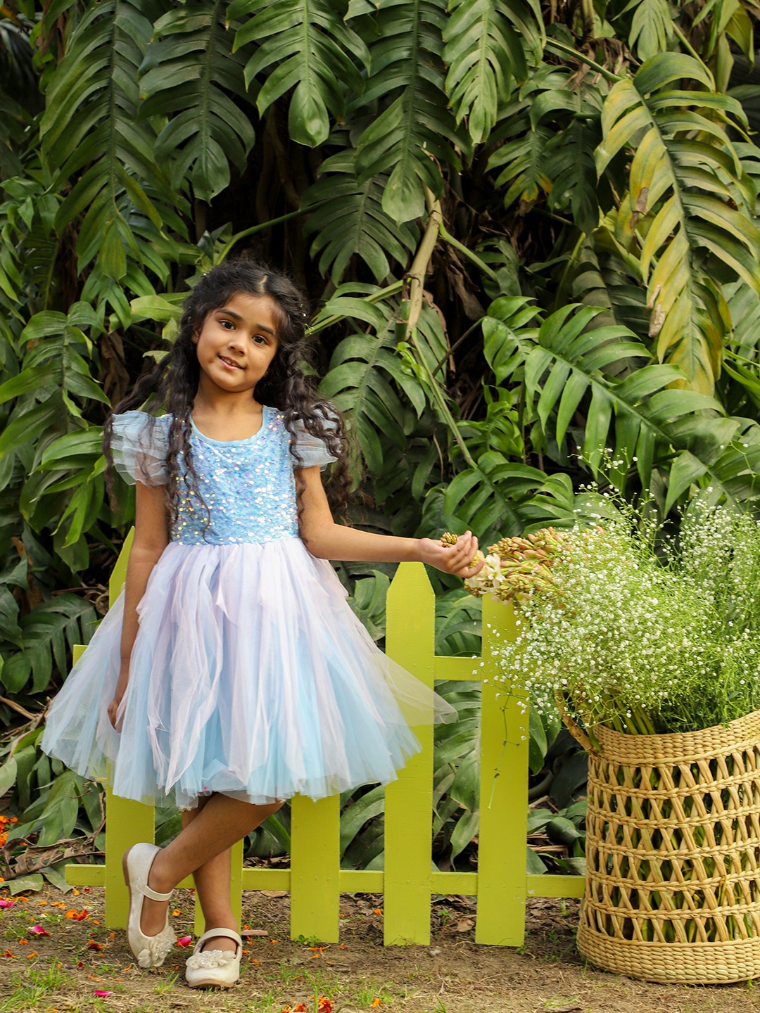 

LIL DRAMA Blue Net Dress