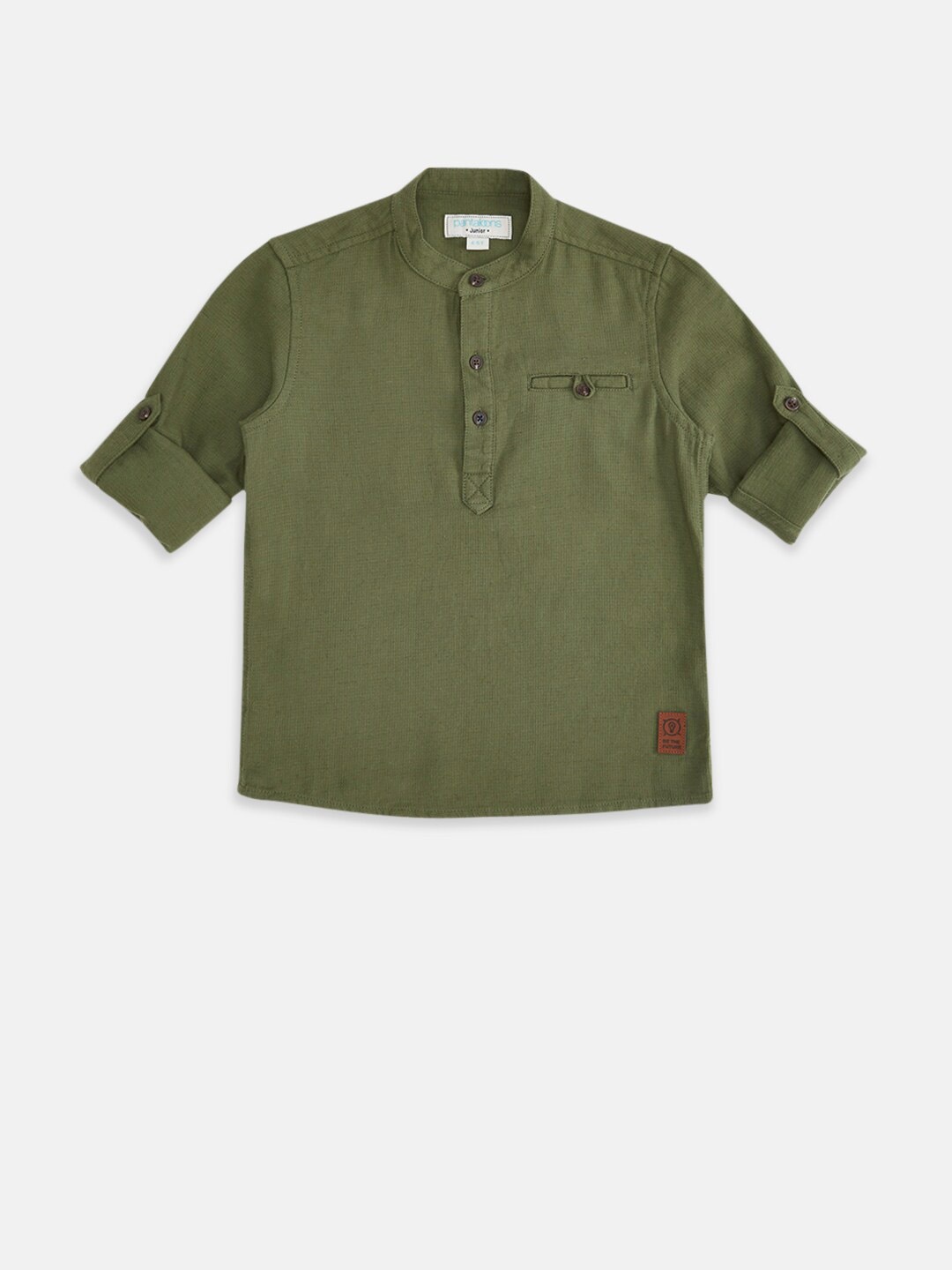 

Pantaloons Junior Boys Olive Green Casual Shirt
