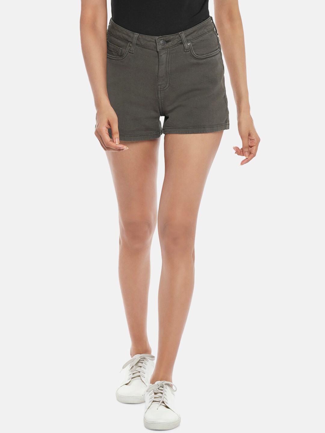 

People Women Grey Denim Shorts