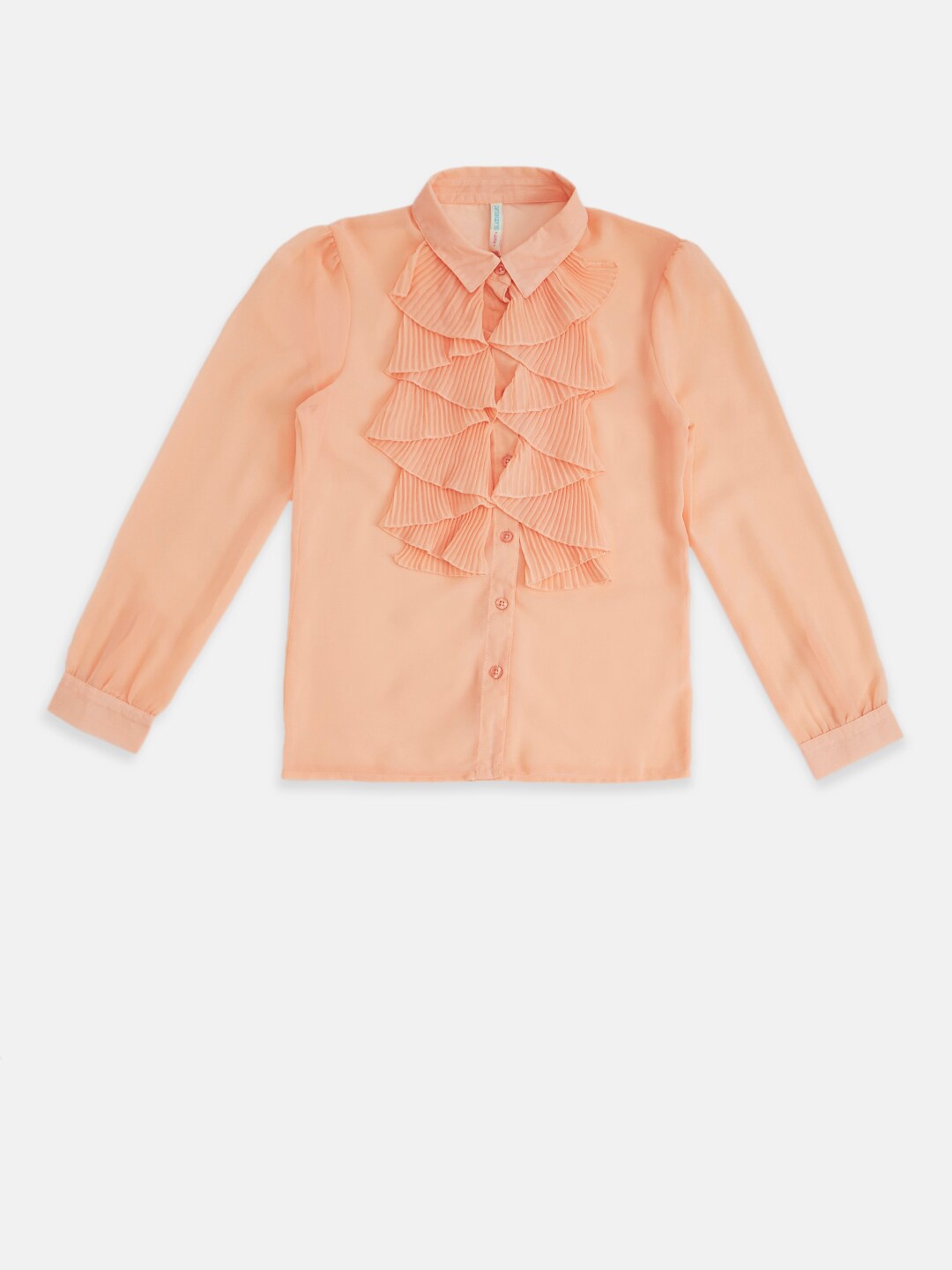 

Pantaloons Junior Peach-Coloured Ruffles Top