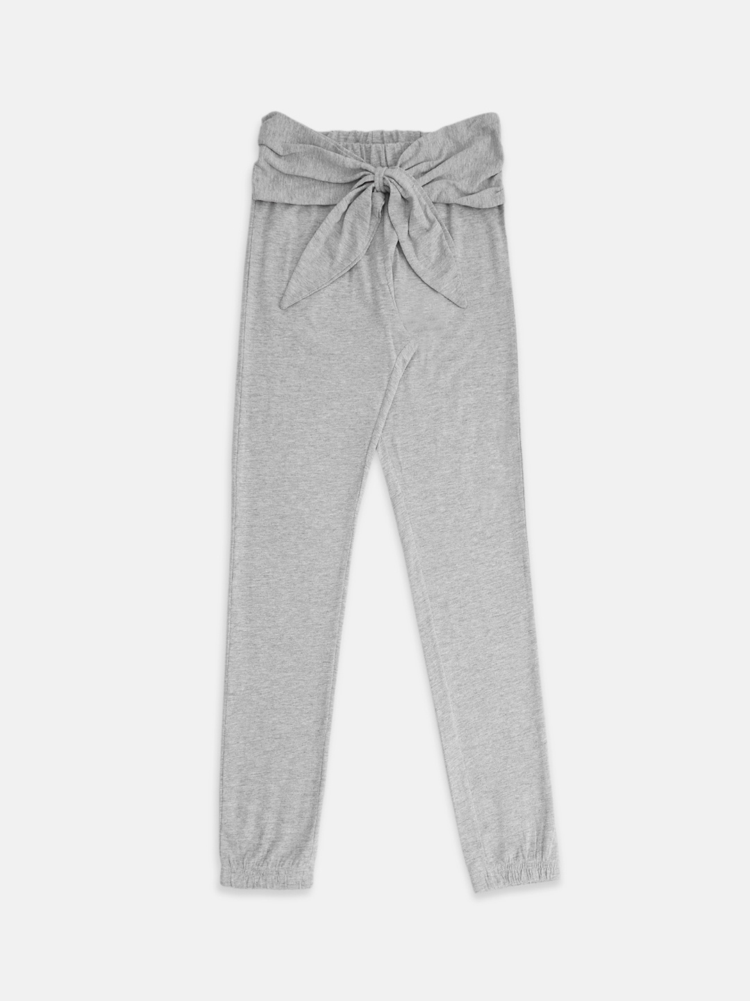 

Pantaloons Junior Girls Grey Melange Solid Jogger Track Pant