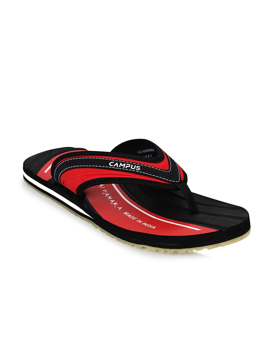 

Campus Men Black & Red Colourblocked Thong Flip-Flops