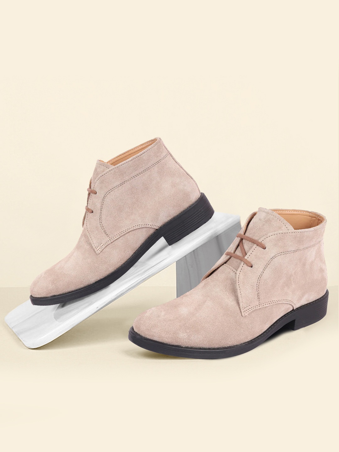 

FAUSTO Men Brown Solid Casual Boots