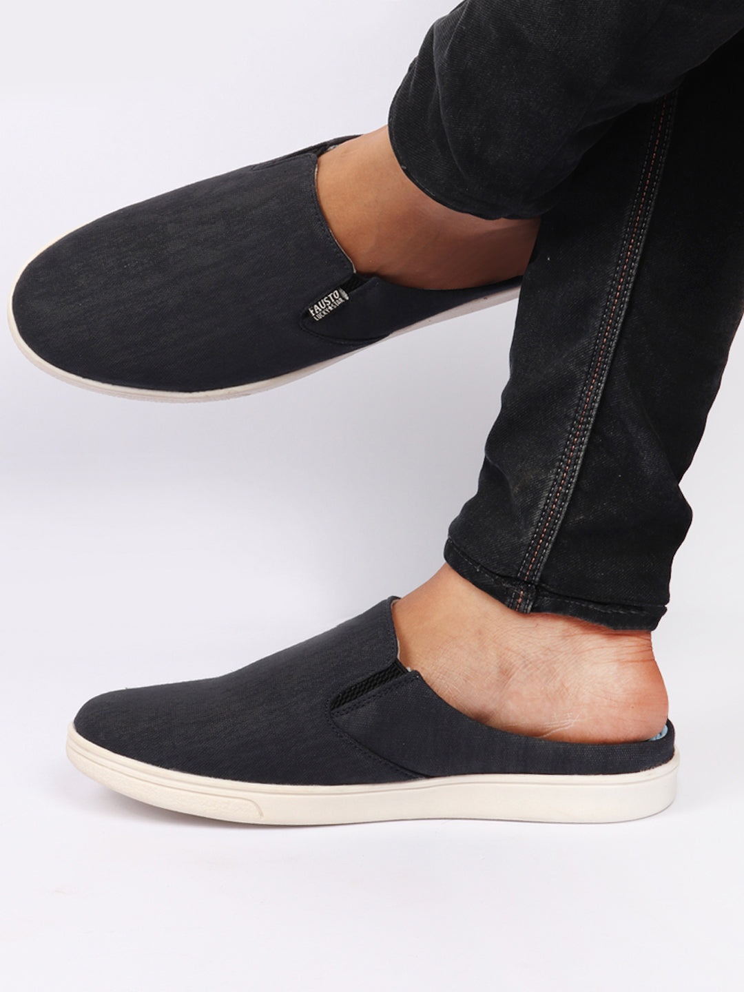 

FAUSTO Men Navy Blue Slip-On Shoes