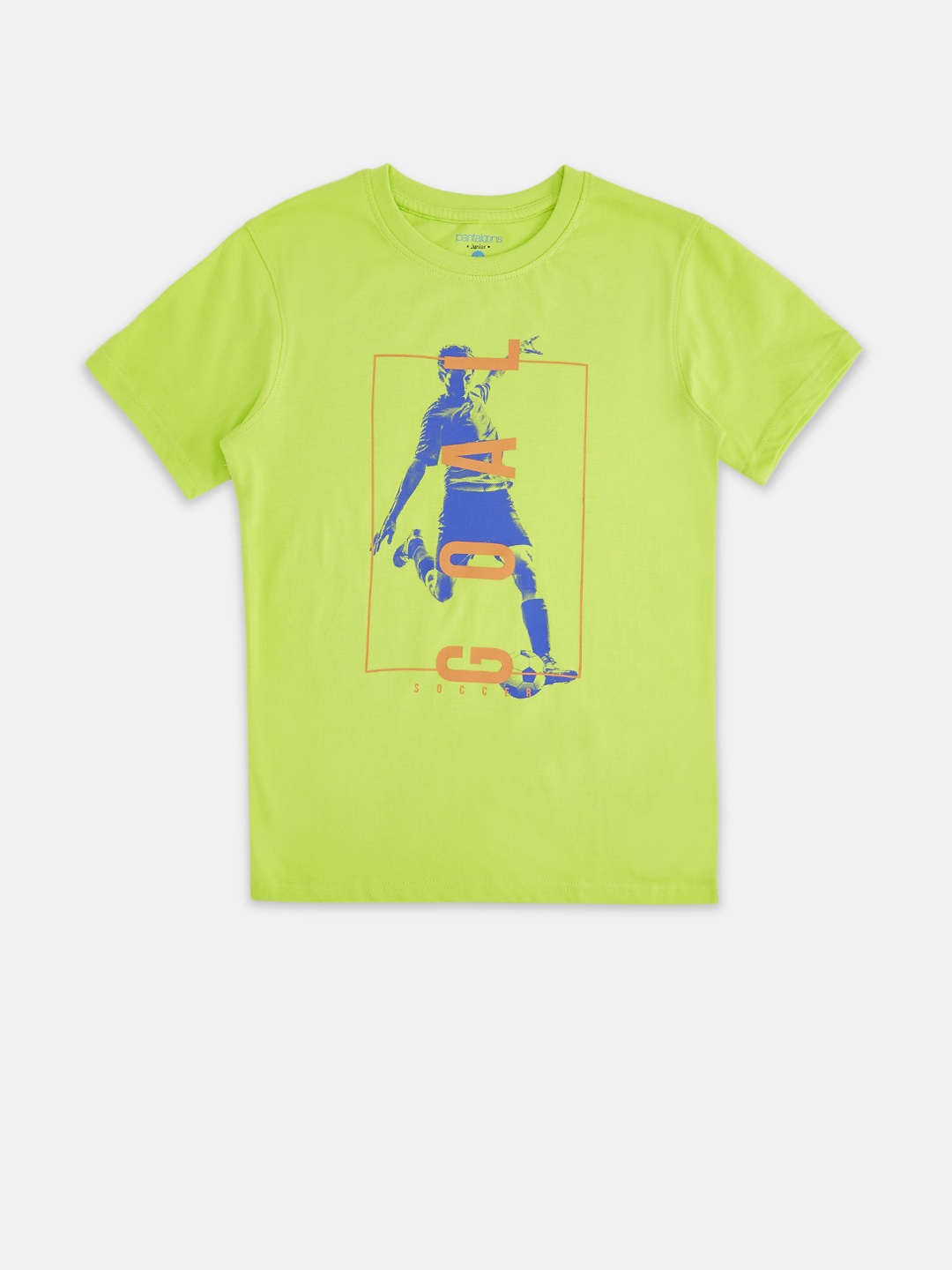 

Pantaloons Junior Boys Lime Green Printed T-shirt