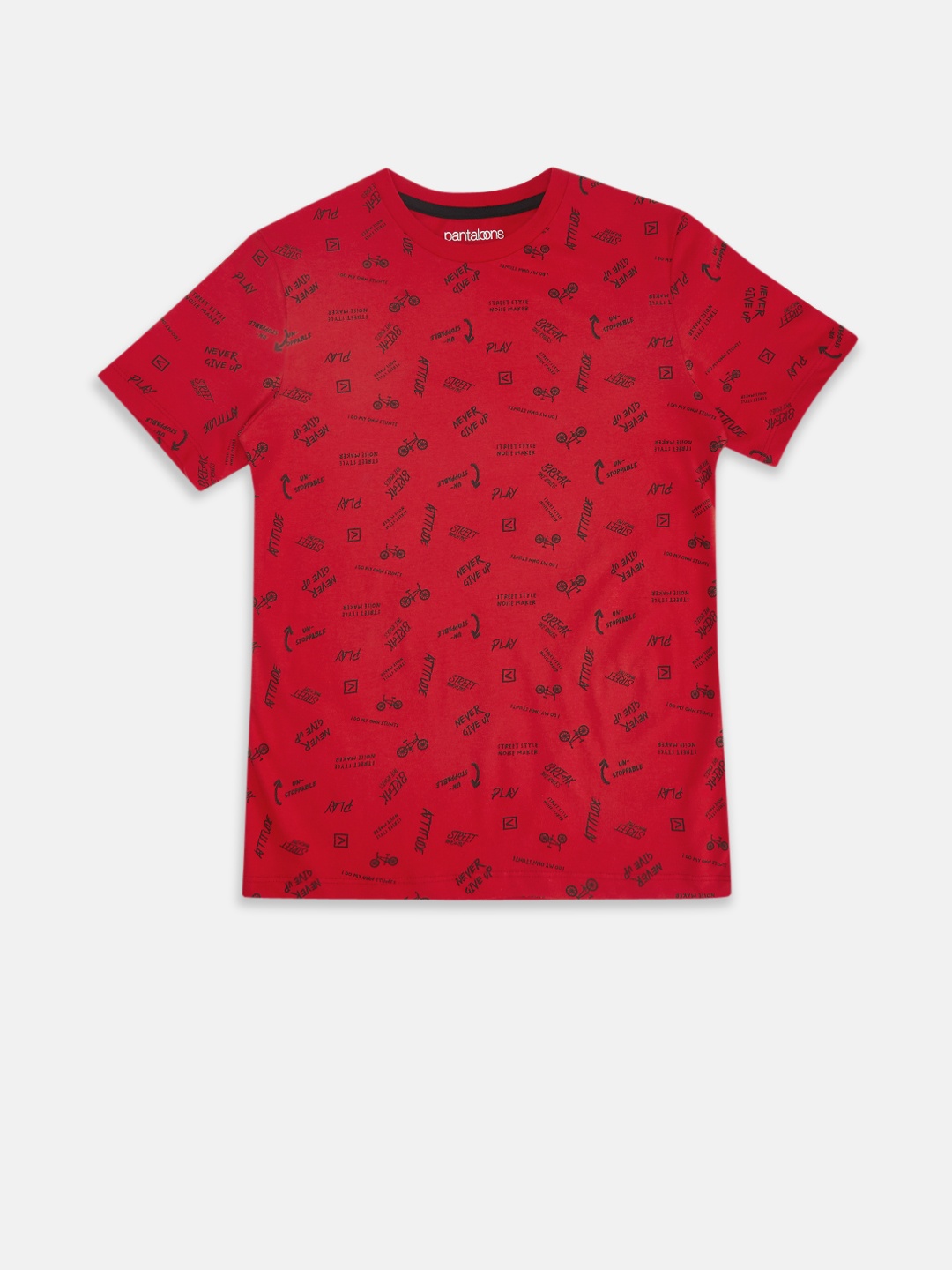

Pantaloons Junior Boys Red Printed T-shirt