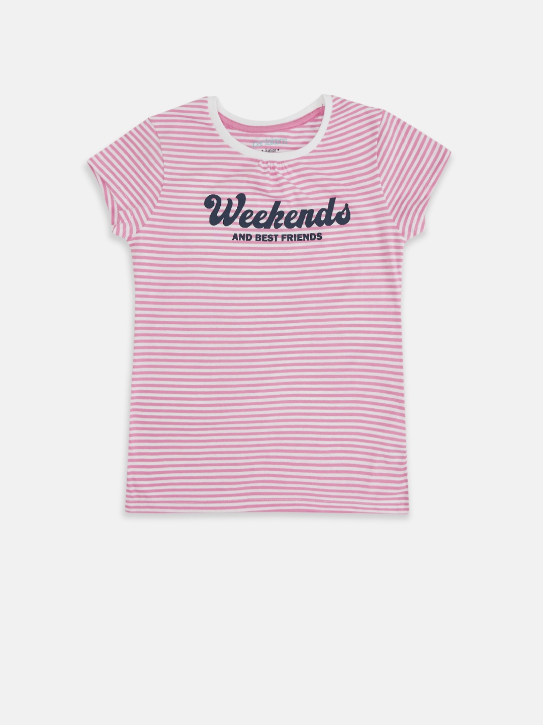 

Pantaloons Junior Girls Multicoloured Typography Printed T-shirt, Multi