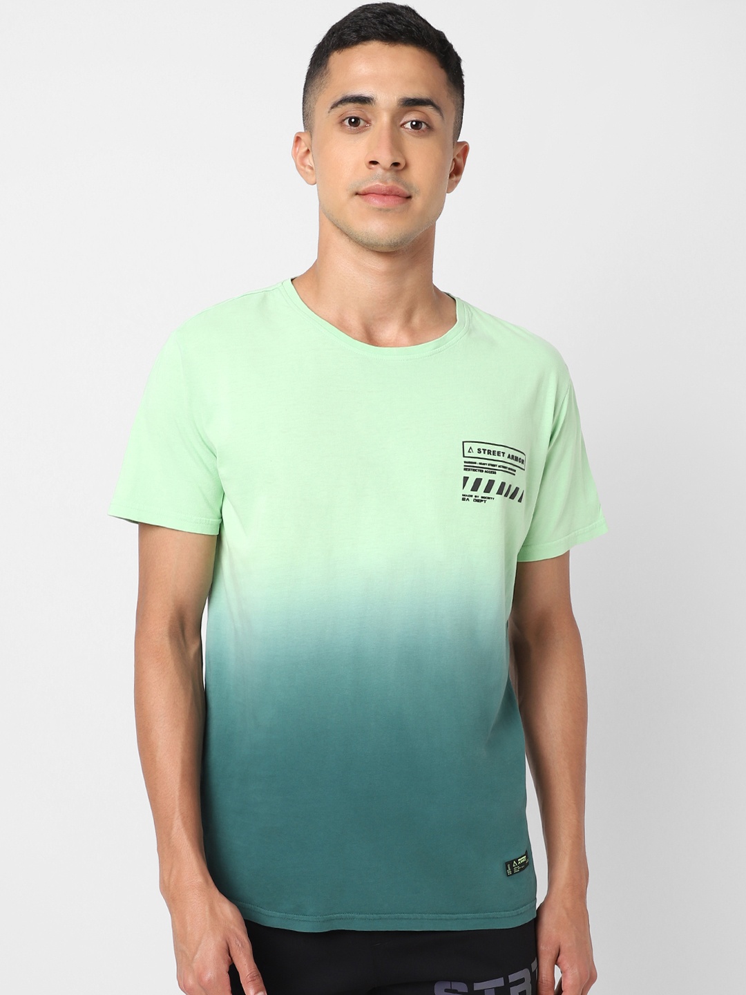 

Street Armor by Pantaloons Men Lime Green & Sea Green Tie and Dyed T-shirt