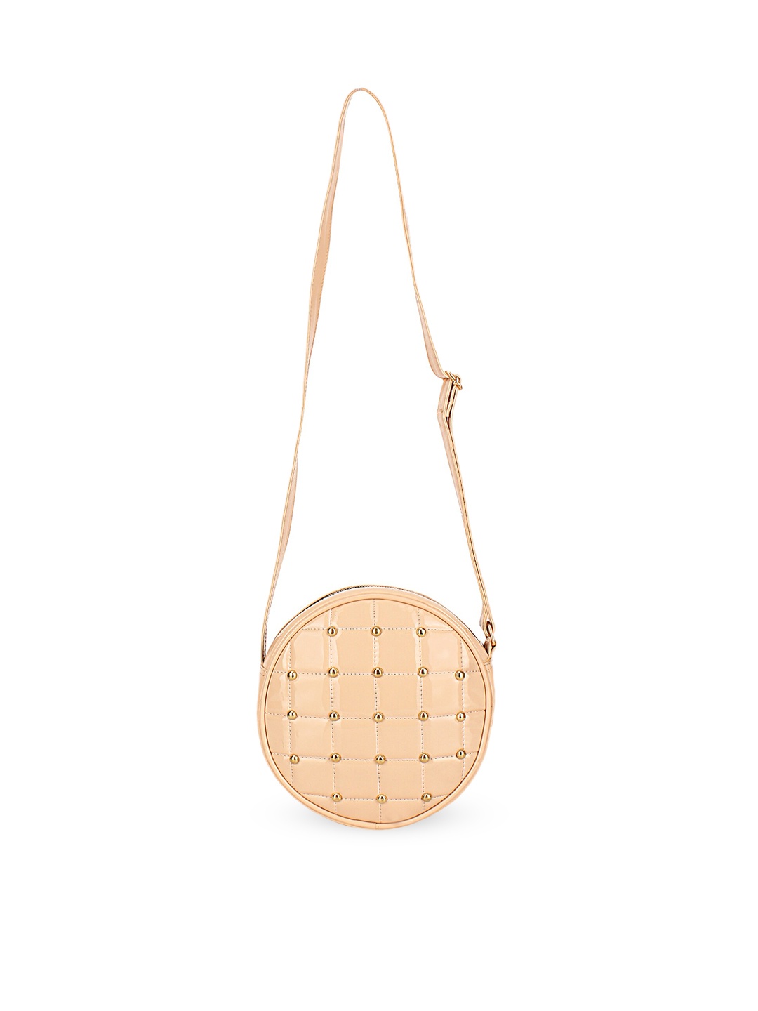 

Berrypeckers Cream-Coloured Embellished Structured Sling Bag