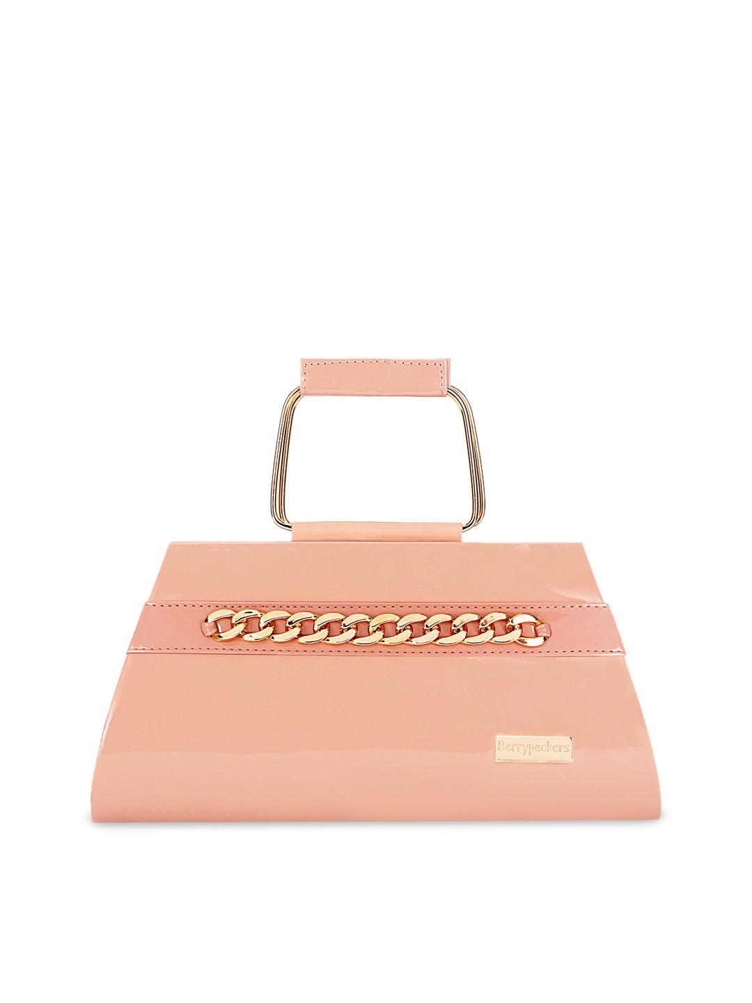 

Berrypeckers Peach-Coloured Embellished Swagger Handheld Bag