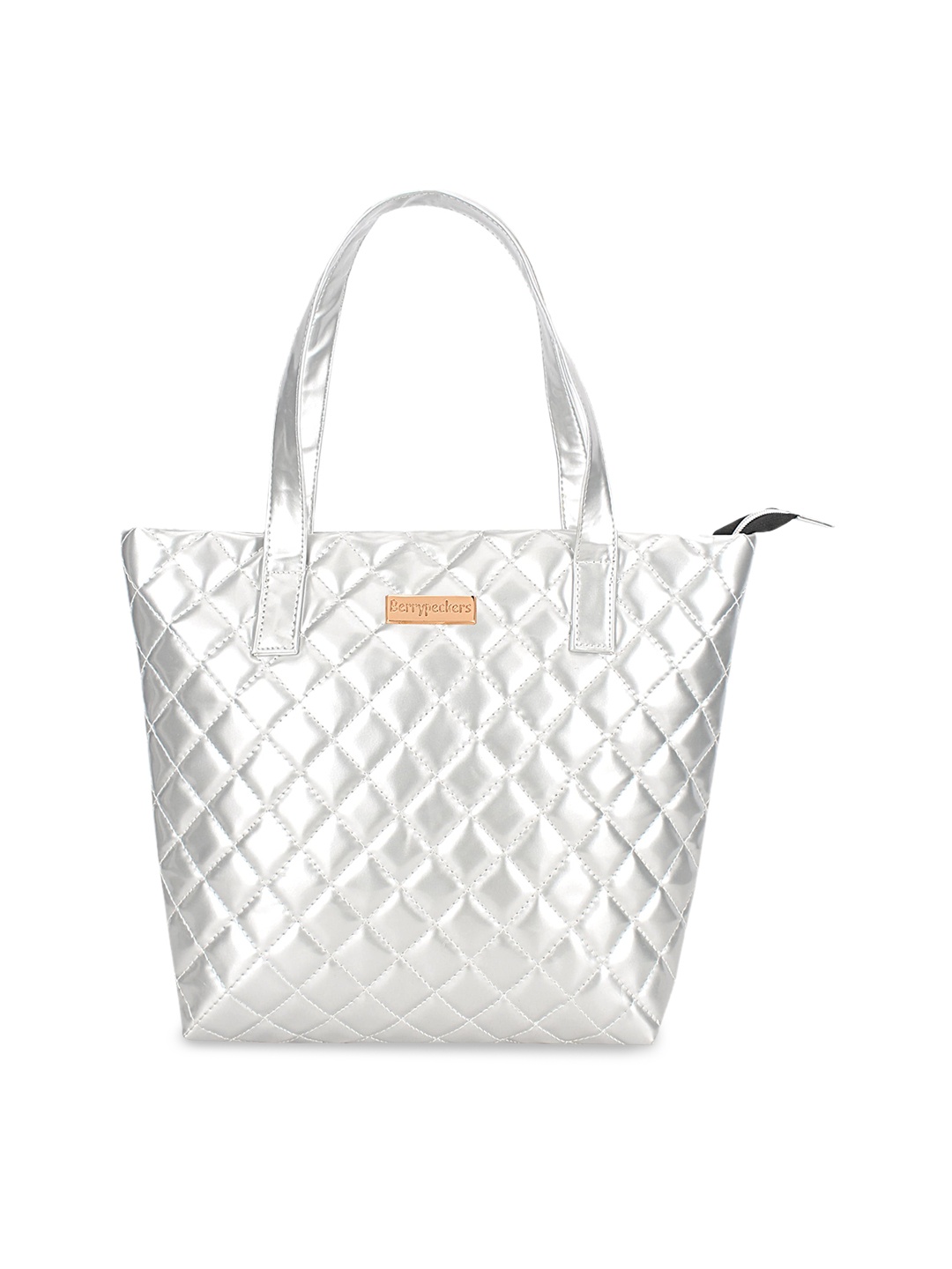 

Berrypeckers Silver-Toned Quilted Shopper Shoulder Bag