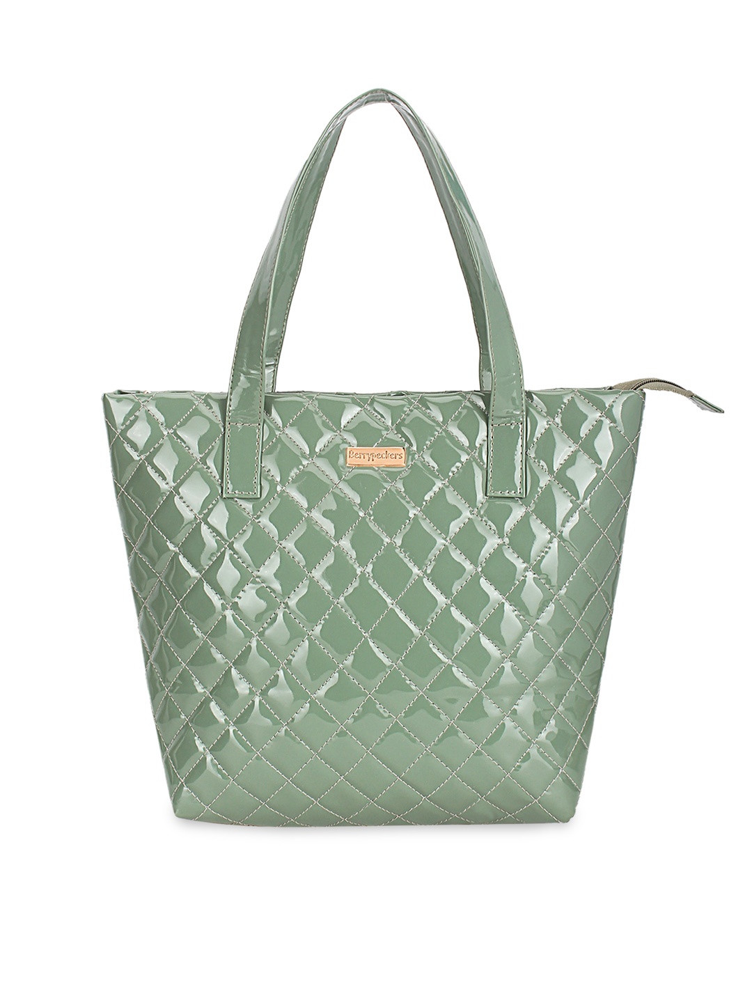 

Berrypeckers Green Quilted Shopper Shoulder Bag