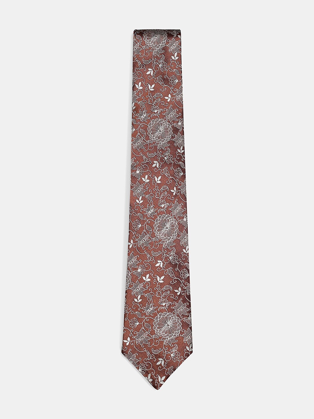 

Blackberrys Men Brown & White Printed Jacquard Tie