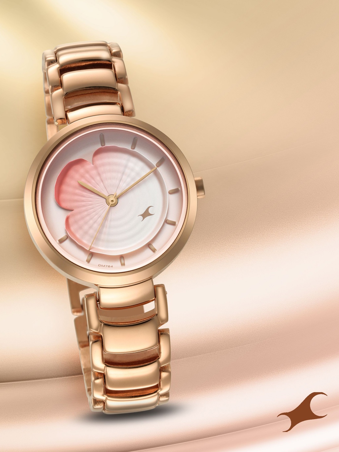 

Fastrack Women Brass Mother of Pearl Dial & Stainless Steel Bracelet Style Straps Analogue Watch 6277WM01, Bronze