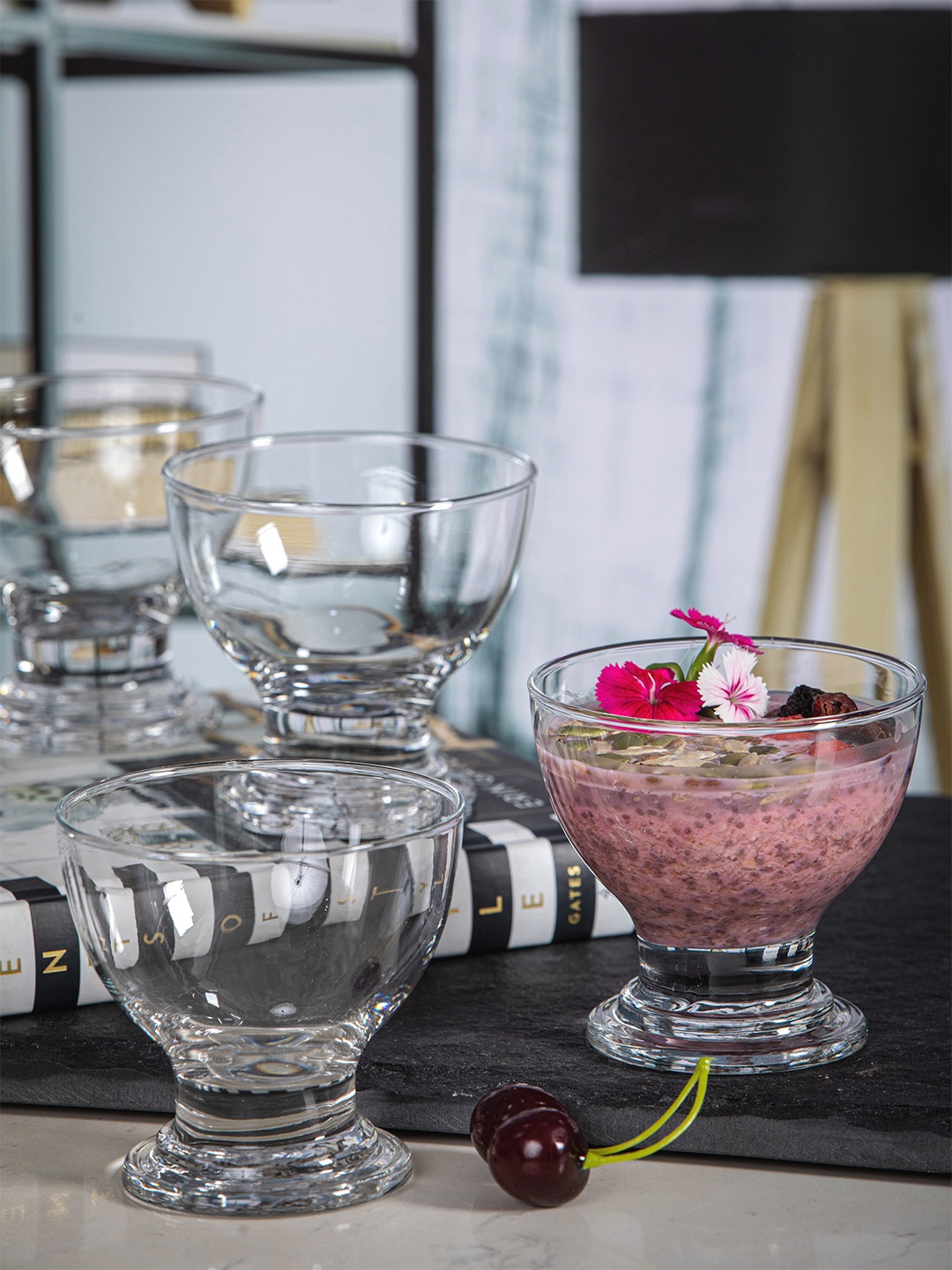 

Roxx Transparent Set of 6 Printed Dishwasher & Microwave safe Glass Bowls 220ml each