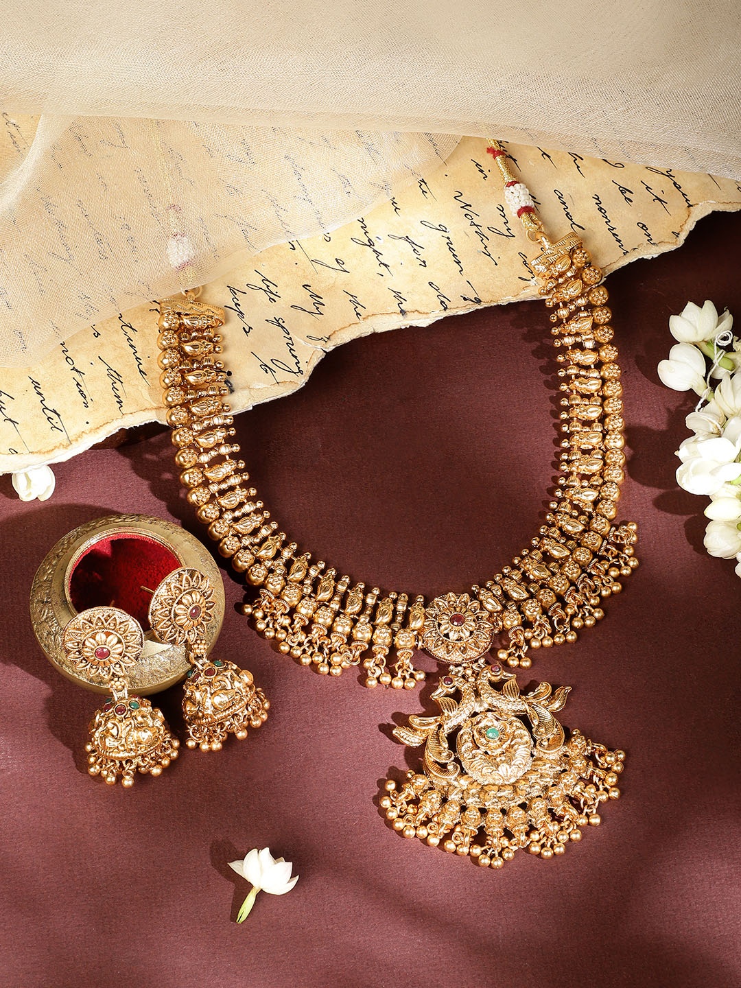 

Rubans Gold-Plated Temple Motif Jewellery Set
