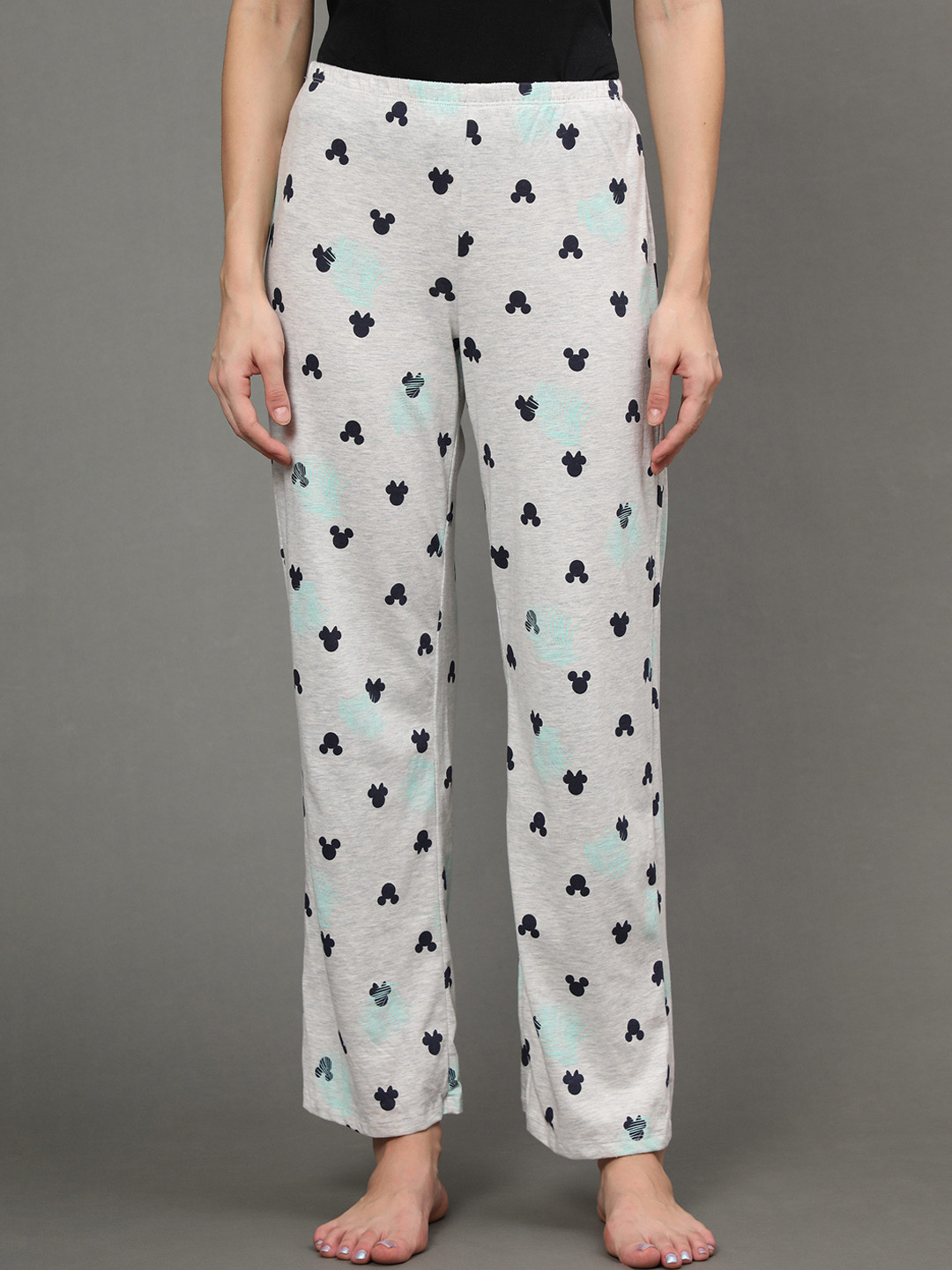 

BStories Women Grey Printed Pure Cotton Lounge Pants