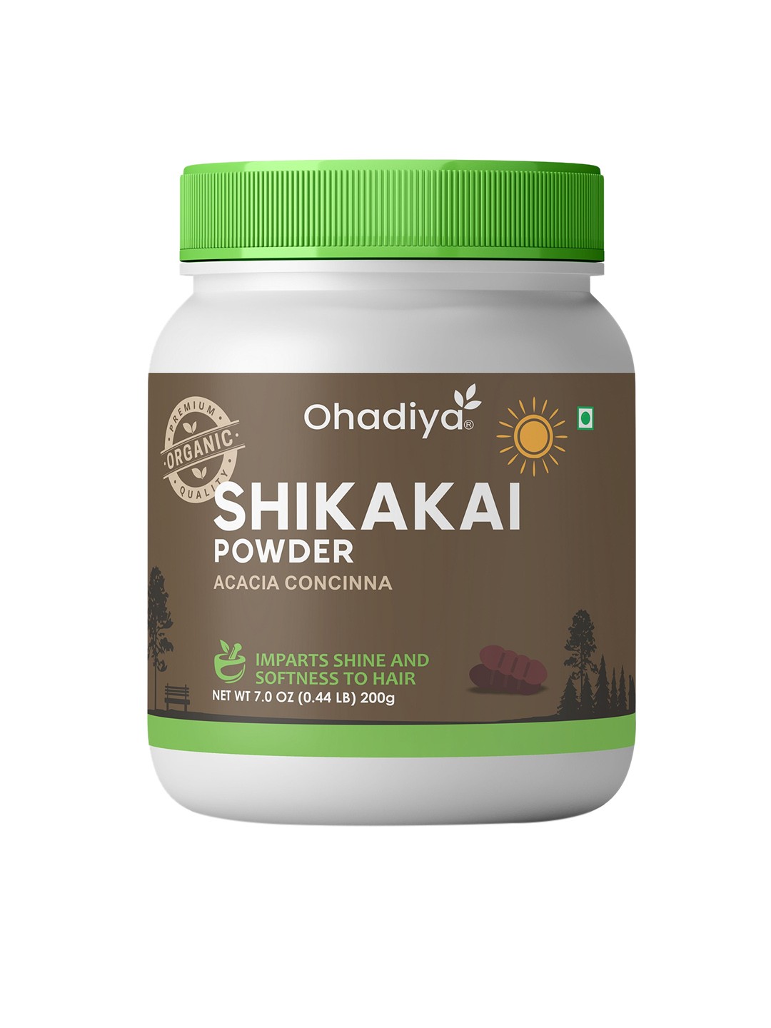 

Ohadiya Premium Organic Shikakai Powder For Soft & Shiny Hair - 200 g, Brown