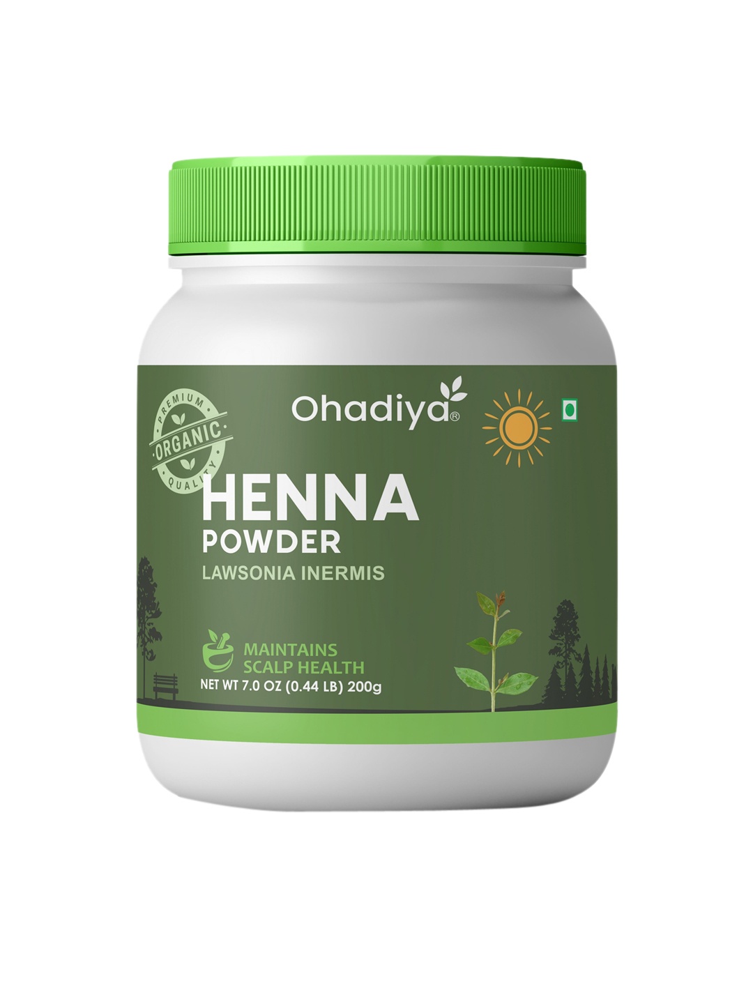 

Ohadiya Premium Organic Henna Powder For Scalp Health - 200 g, Green
