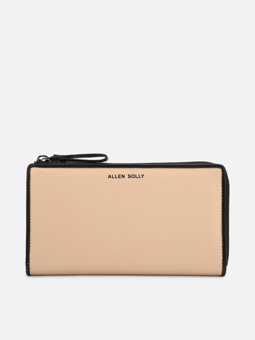 

Allen Solly Women Beige & Black Textured PU Money Clip