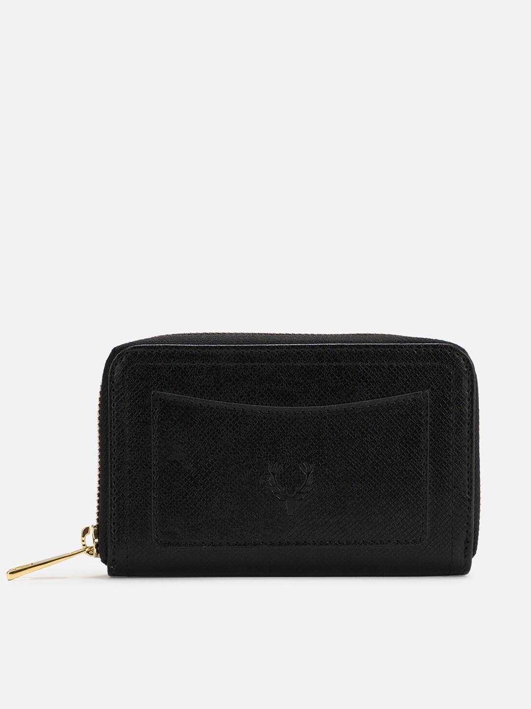 

Allen Solly Women Black Textured PU Zip Around Wallet