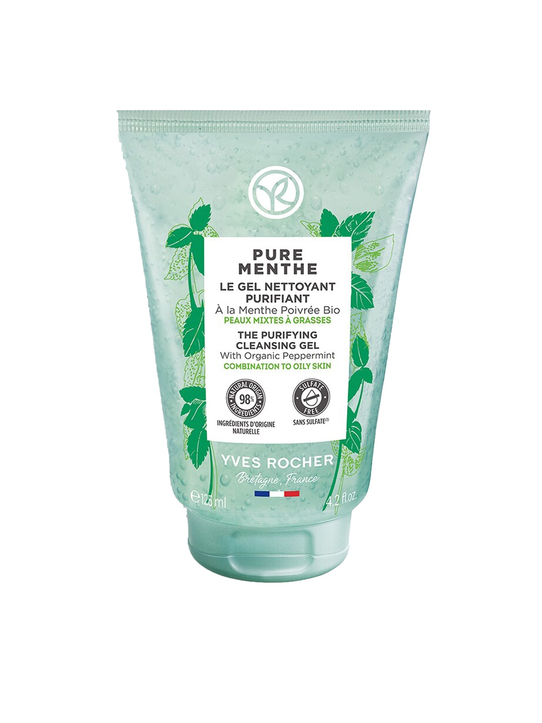 

YVES ROCHER Pure Menthe The Purifying Cleansing Gel with Peppermint - 125 ml, Green