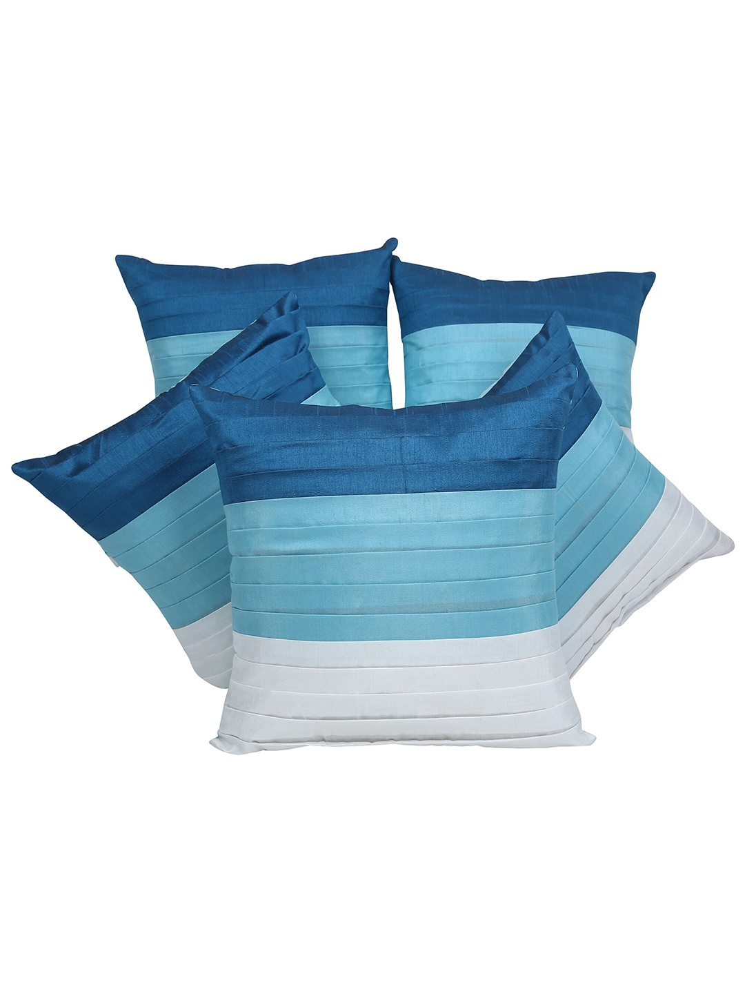 

Clasiko Blue & White Set of 5 Striped Square Cushion Covers