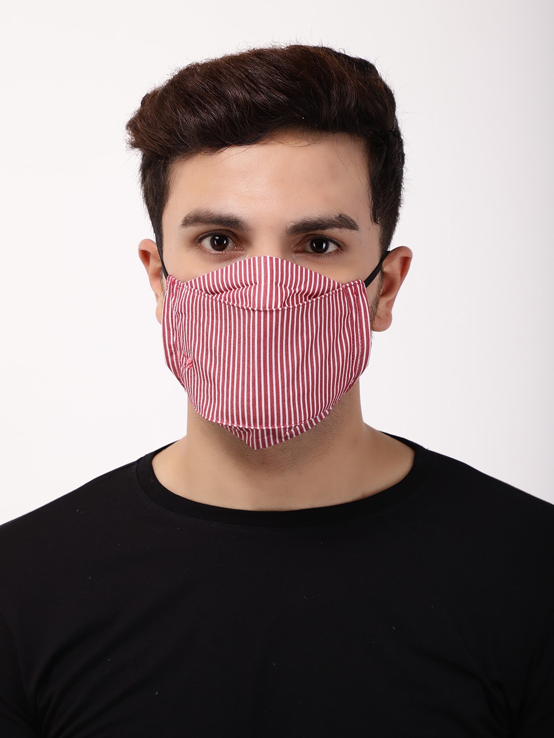 

Blackberrys Men Pack Of 3 Printed 3-Ply Cotton Cloth Masks, Black