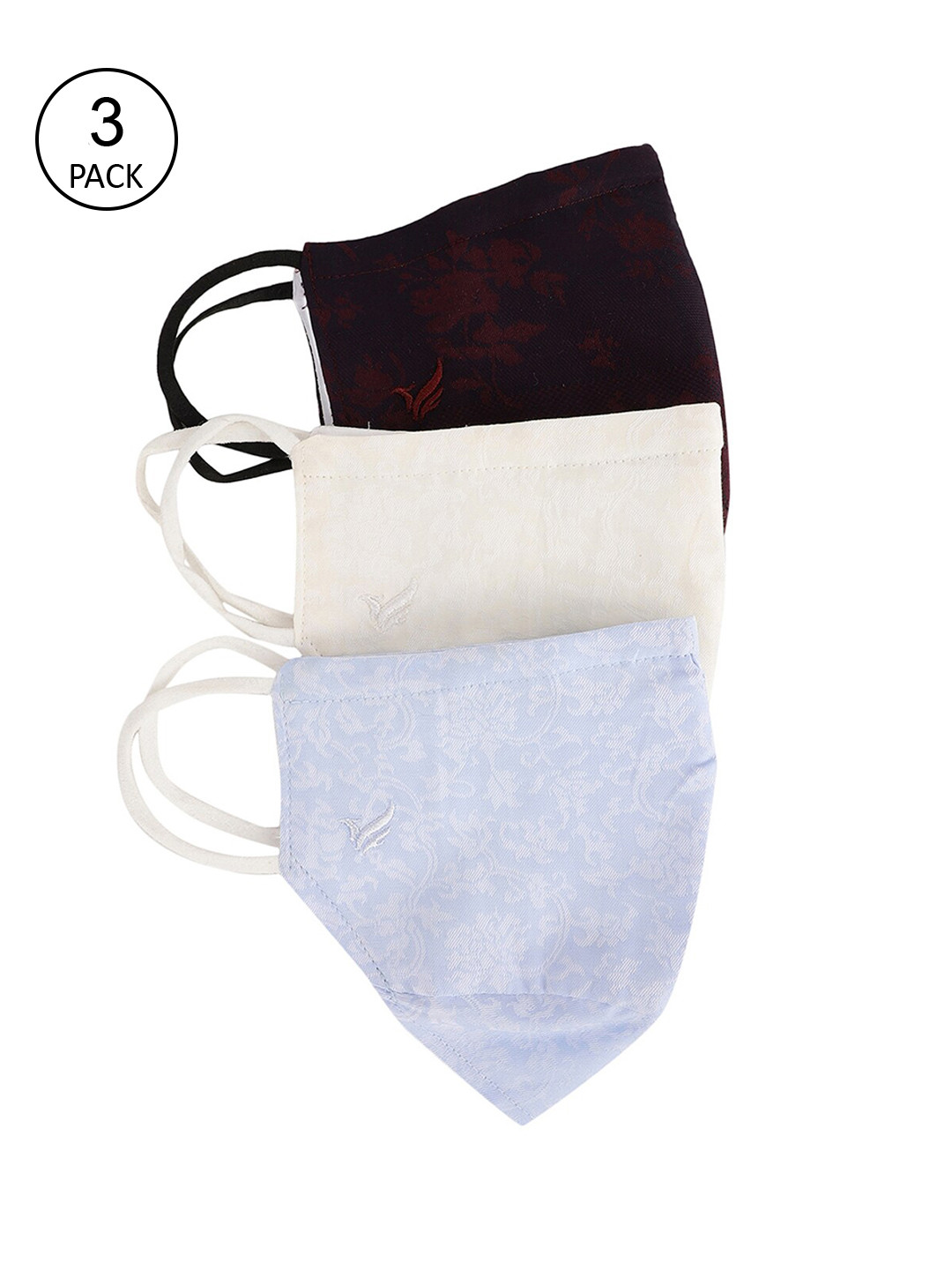 

Blackberrys Men Pack Of 3 Printed 3-Ply Outdoor Cloth Masks, Multi