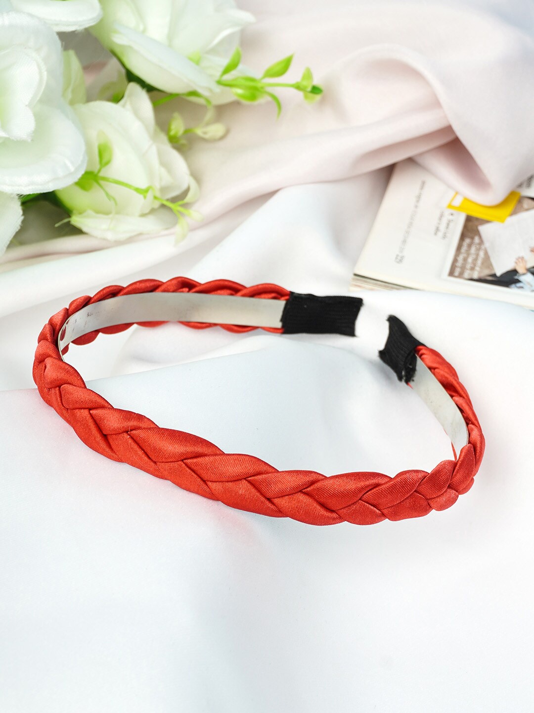 

Emmie Women Orange Braided Hairband