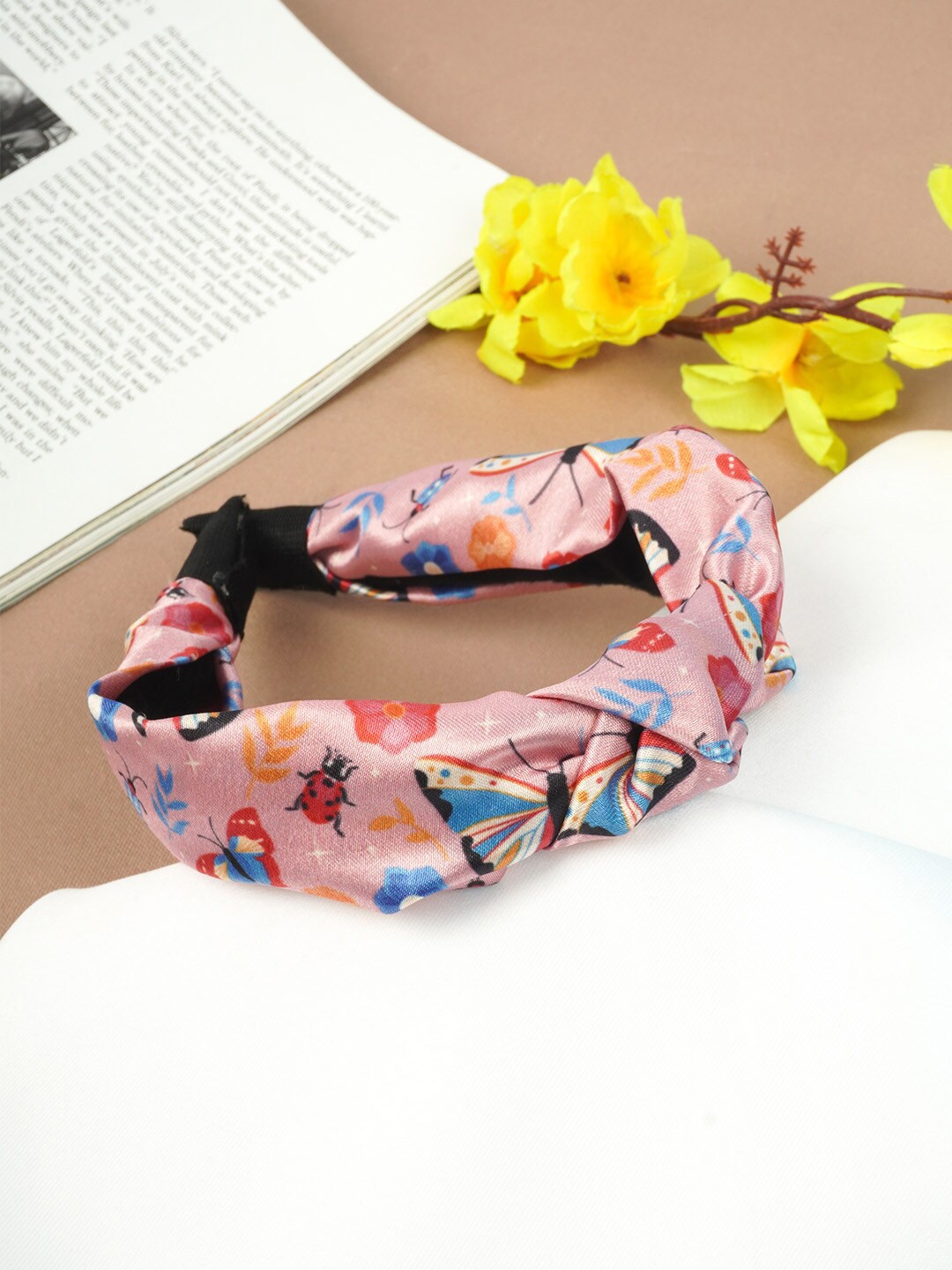 

Emmie Women Pink & Blue Printed Knotted Hairband