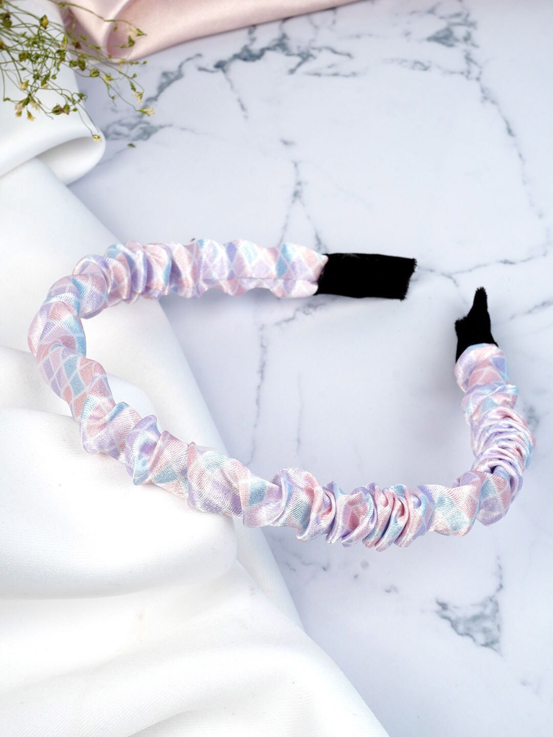 

Emmie Women White & Pink Ruffled Hairband