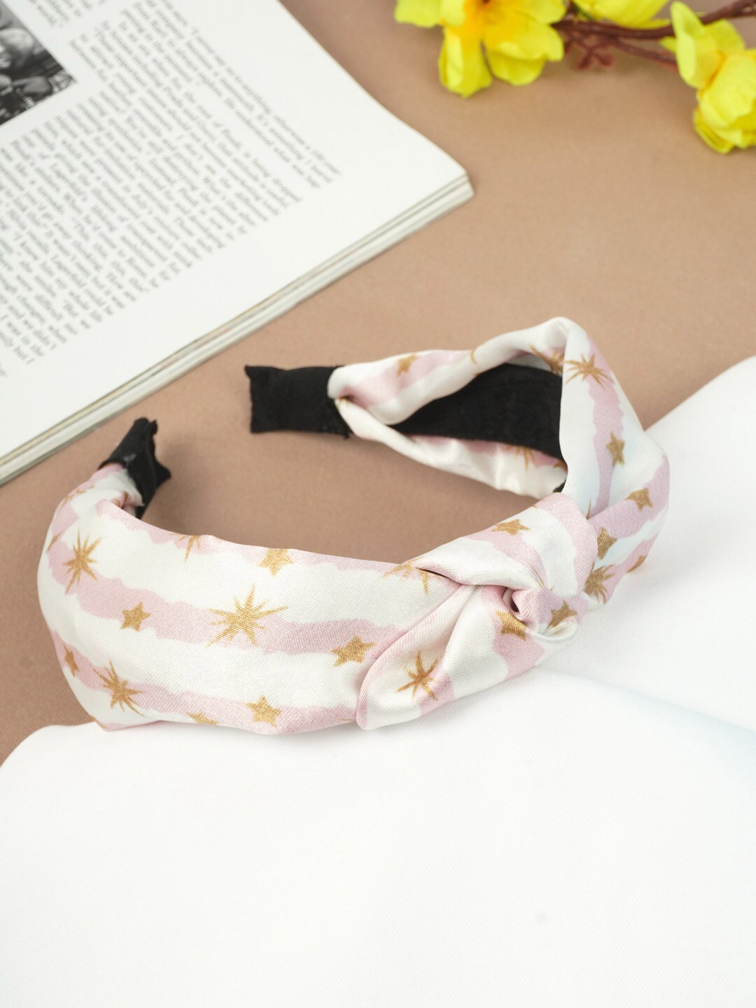 

Emmie Women White & Beige Printed Hairband